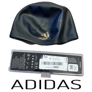 Adidas 3D Swim Cap Size Medium Black Gold New